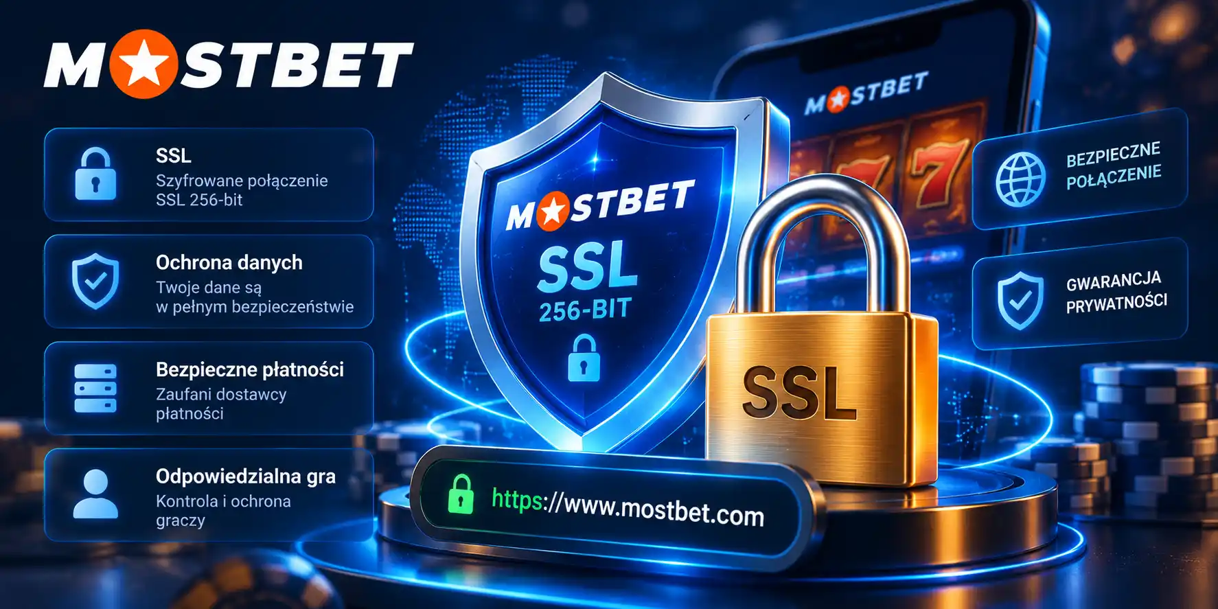 Zabezpieczenia Mostbet Casino – szyfrowanie SSL 256-bit i certyfikat bezpieczeństwa
